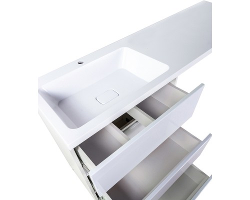 Тумба с раковиной Orange Sistema 130 L ST-70TUW+RAL Белая глянцевая
