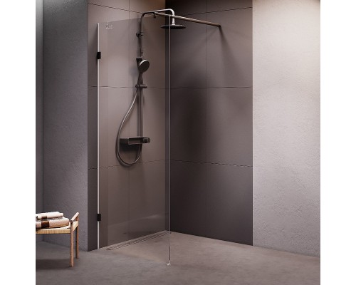 Душевая перегородка AM.PM X-Joy 80 W94WI-80-F1-BTE профиль Черный стекло прозрачное