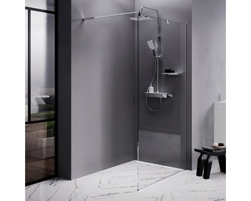 Душевая перегородка AM.PM Func 110 W84WI-110-F1-MTE профиль Хром матовый стекло прозрачное