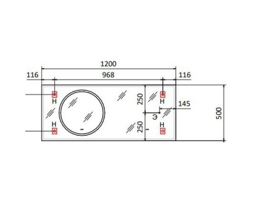 Зеркало Jorno Modulare 120 Mdlr.02.120/W/JR с подсветкой с сенсорным выключателем и увеличением