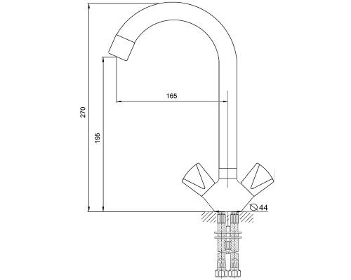 Смеситель для кухни Aringa Арно AR02028CH Хром