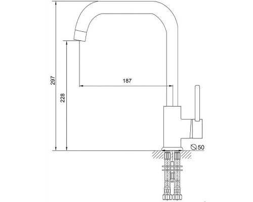 Смеситель для кухни Aringa Орта AR02020BL Черный