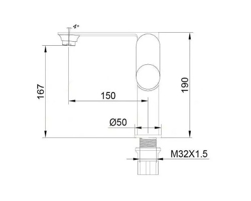 Смеситель для раковины Schein 8621BP Черный матовый