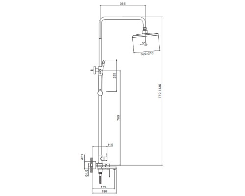 Душевая система Splenka S06.24.09 Графит матовый