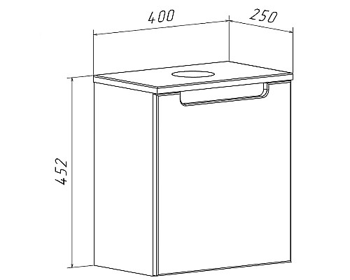 Тумба под раковину Runo Бари Микра 40 00-00001975 подвесная Белая