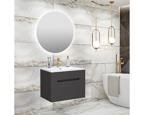 Тумба под раковину Runo Парма 60 00-00001428 подвесная Графит