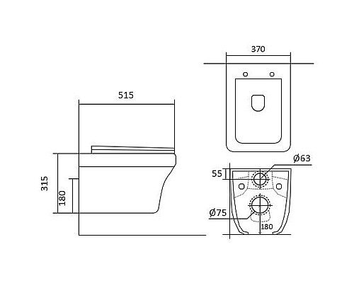 Комплект унитаза с инсталляцией Aquatek Set Aquatek Амадео-012 4в1 с сиденьем Микролифт и Черной матовой клавишей смыва