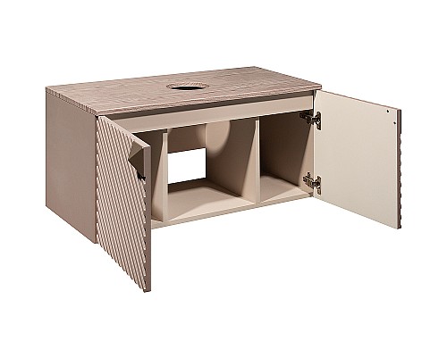 Тумба под раковину Runo Андорра 85 00-00002017 подвесная Кашемир серый Дуб какао