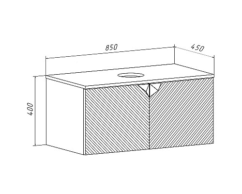 Тумба под раковину Runo Андорра 85 00-00002017 подвесная Кашемир серый Дуб какао
