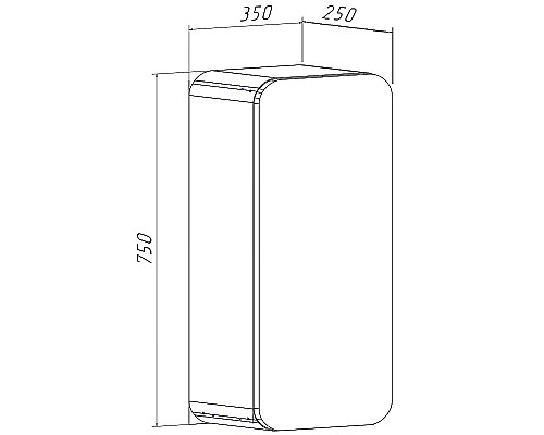 Подвесной шкаф Runo Ницца 35 R 00-00002126 Дуб натуральный Графит
