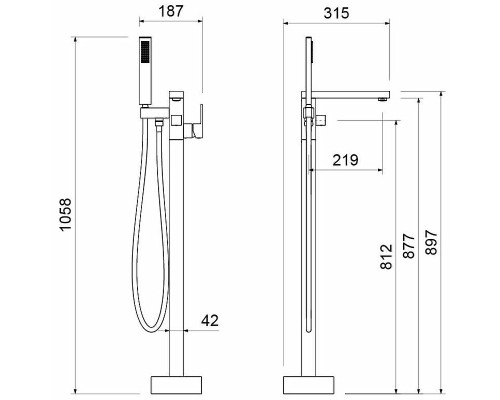 Смеситель для ванны Aquatek Либра AQ1645CR Хром
