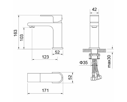 Смеситель для раковины Aquatek Лира AQ1410MB Черный матовый