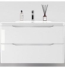 Тумба под раковину Style Line Марелла 90 Люкс Plus СС-00002414 подвесная Белый глянец антискрейтч