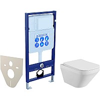 Комплект унитаза с инсталляцией Aquatek Set Aquatek Лира с сиденьем Микролифт