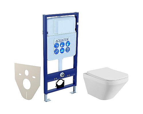 Комплект унитаза с инсталляцией Aquatek Set Aquatek Лира с сиденьем Микролифт