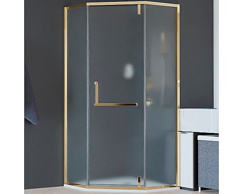 Душевой уголок RGW Hotel HO-084Gb 90x90 350608499-026 профиль Золото брашированное стекло матовое-сатинат