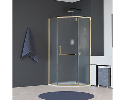 Душевой уголок RGW Hotel HO-084Gb 90x90 350608499-026 профиль Золото брашированное стекло матовое-сатинат