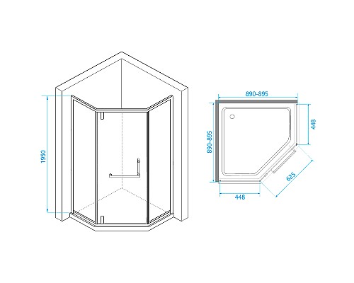 Душевой уголок RGW Hotel HO-084Gb 90x90 350608499-026 профиль Золото брашированное стекло матовое-сатинат