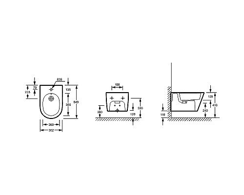 Биде Jacob Delafon Bastille EMK0002-00 подвесное Белое