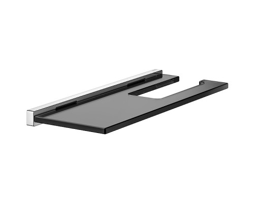 Держатель туалетной бумаги Keuco Edition 90 Square 19173 018000 с полкой Хром Дымчатое стекло