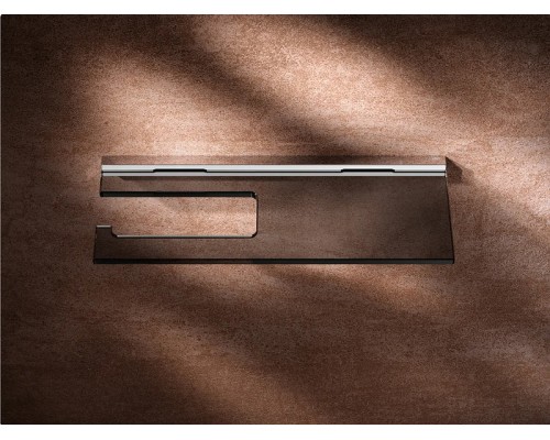 Держатель туалетной бумаги Keuco Edition 90 Square 19173 018000 с полкой Хром Дымчатое стекло