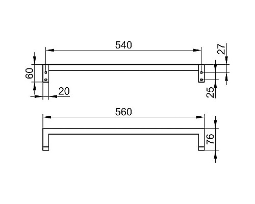 Полотенцедержатель Keuco Edition 90 Square 19101 010600 Хром