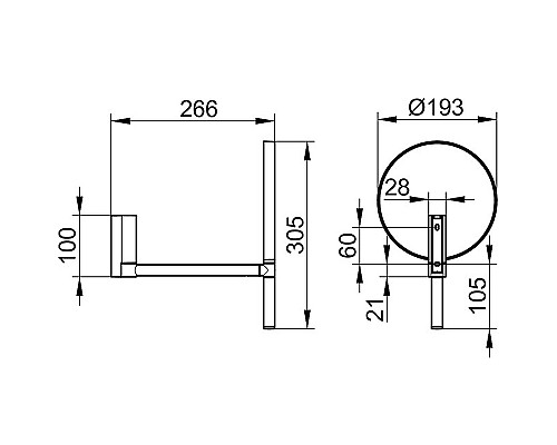 Косметическое зеркало Keuco Plan 17649 010002 Хром