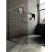Душевая перегородка Maybah Glass 790x1950 в узком профиле Хром матовый стекло бронзовое матовое