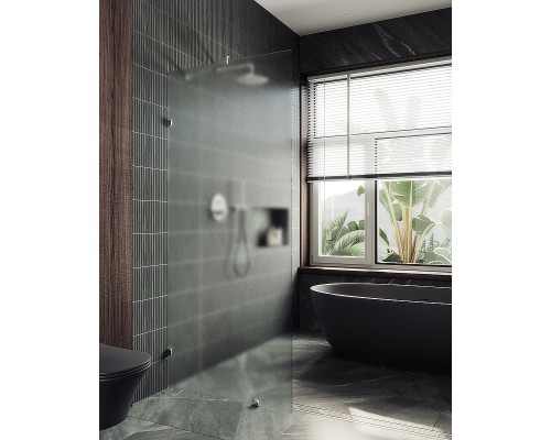 Душевая перегородка Maybah Glass MGD-270-4 990x1950 коннектор стена-стекло Хром глянцевый стекло сатиновое