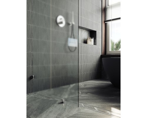 Душевая перегородка Maybah Glass MGD-270-4 990x1950 коннектор стена-стекло Хром глянцевый стекло сатиновое