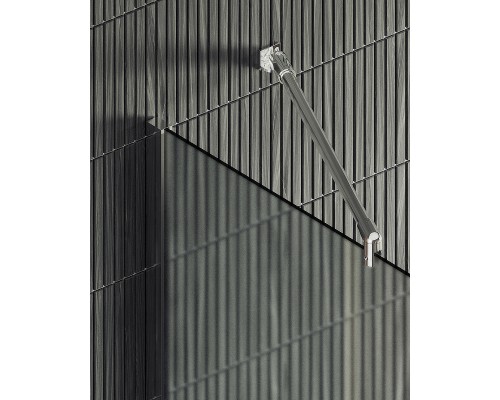 Душевая перегородка Maybah Glass 890x1950 в широком профиле Хром матовый стекло сатиновое