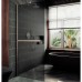 Душевая перегородка Maybah Glass 890x1950 в широком профиле Хром матовый стекло графитовое матовое