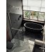 Душевая перегородка Maybah Glass 890x1950 в широком профиле Хром матовый стекло графитовое матовое