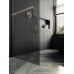 Душевая перегородка Maybah Glass 890x1950 в широком профиле Хром матовый стекло графитовое матовое