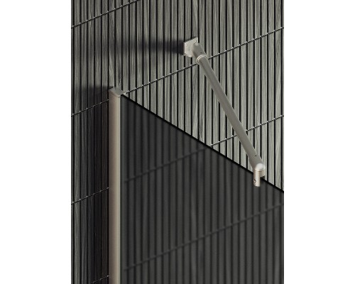 Душевая перегородка Maybah Glass 890x1950 в широком профиле Хром матовый стекло графитовое матовое