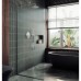 Душевая перегородка Maybah Glass 890x1950 в узком профиле Хром матовый стекло сатиновое