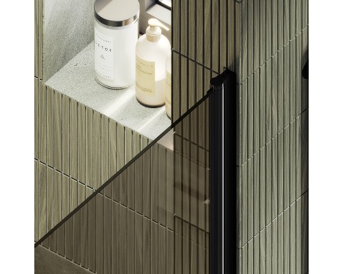 Душевая дверь Maybah Glass MGD-804-6 800x1980 на монопетле Черный стекло бронзовое