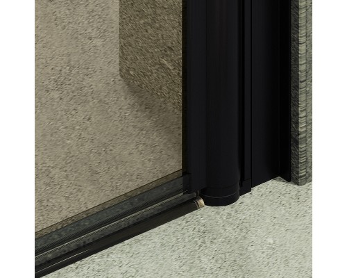 Душевая дверь Maybah Glass MGD-804-6 800x1980 на монопетле Черный стекло бронзовое