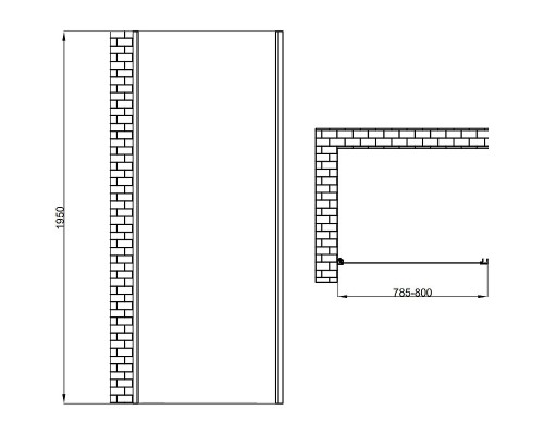 Душевая стенка Berges Legos 80 064030 профиль Хром стекло прозрачное