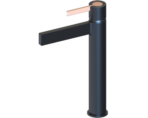 Смеситель для раковины beWash Incanto BVMM1BH238 Черный матовый Розовое золото