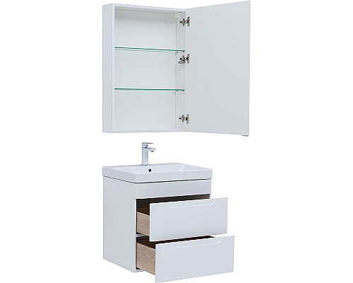 Комплект мебели для ванной Aquanet София 60 274197 подвесной Белый глянец
