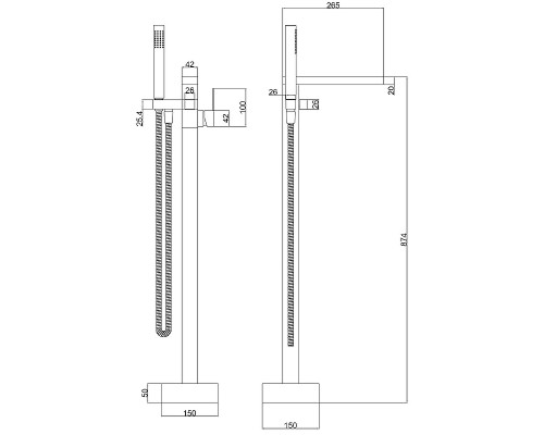Смеситель для ванны beWash Prime BVMM0FS230 Хром