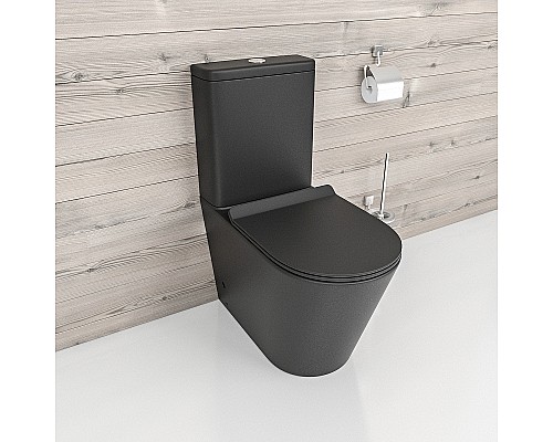 Унитаз компакт beWash Aldo BKBWT101670 Черный матовый с бачком и сиденьем Микролифт