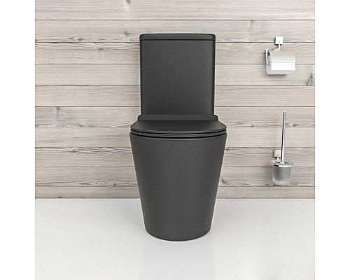 Унитаз компакт beWash Aldo BKBWT101670 Черный матовый с бачком и сиденьем Микролифт