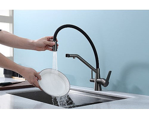 Смеситель для кухни Raglo R80.62.09 Графит матовый Черный