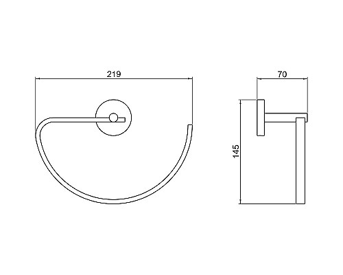 Полотенцедержатель Aquatek Бетта AQ4621MB Черный матовый