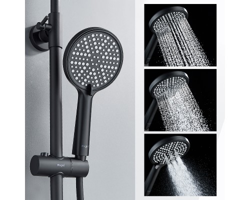 Душевая система Raglo R31.24.06 Черная матовая