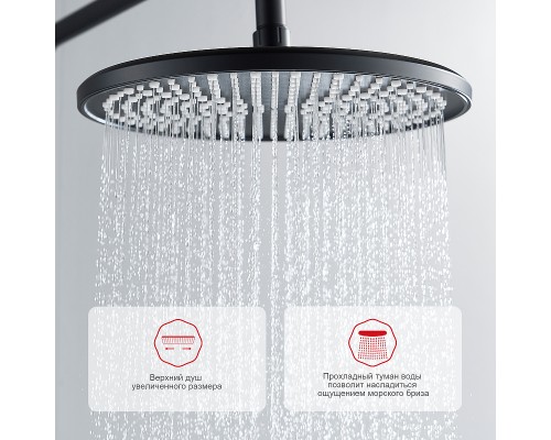 Душевая система Raglo R31.24.06 Черная матовая