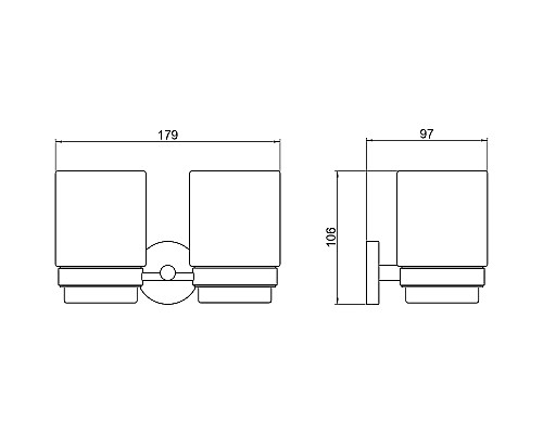 Стакан для зубных щеток Aquatek Бетта AQ4617CR двойной Хром