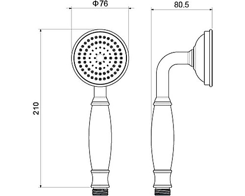 Ручной душ Aquatek Классик AQ2008MB Черный матовый